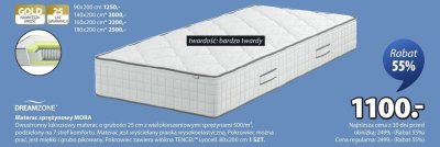Materac sprężynowy DREAMZONE MORA promocja w Jysk