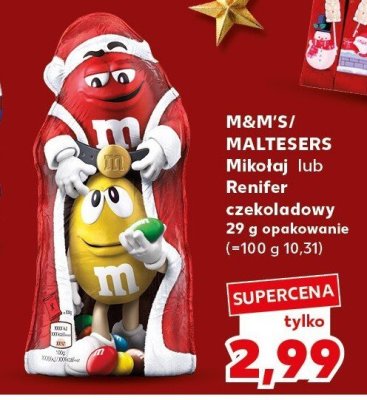 Mikołaj lub Renifer czekoladowy M&M's / Maltesers promocja w Kaufland