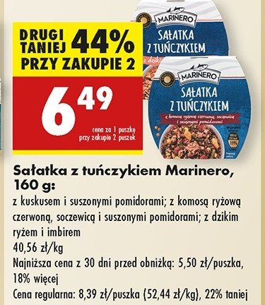 Sałatka kuskus z tuńczykiem i suszonymi pomidorami Marinero promocja