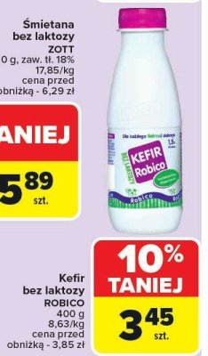 Kefir bez laktozy ROBICO 400g promocja w Carrefour