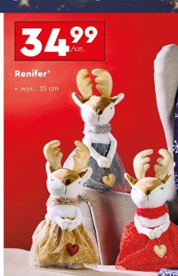 Renifer dekoracyjny wys. 35 cm promocja w Biedronka