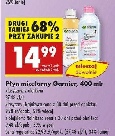 Płyn micelarny z olejkiem arganowym Garnier skin naturals promocja