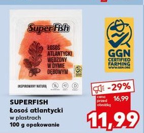 Łosoś atlantycki wędzony w dymie dębowym Superfish promocja