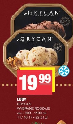 Lody Grycan wybrane rodzaje promocja w SPAR