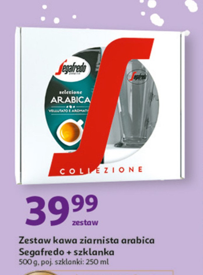 Kawa + szklanka 250 ml Segafredo selezione arabica promocja