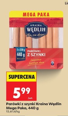Parówki z szynki Kraina Wędlin Mega Paka 440g promocja w Biedronka