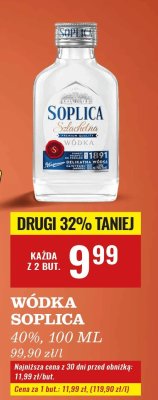 Wódka Soplica 40% 100ml promocja w Biedronka