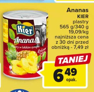 Ananas plaster w lekkim syropie Kier marimax promocja