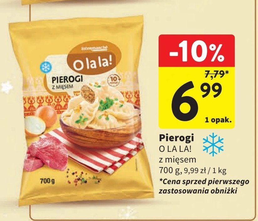 Pierogi z mięsem O la la! promocja w Intermarche