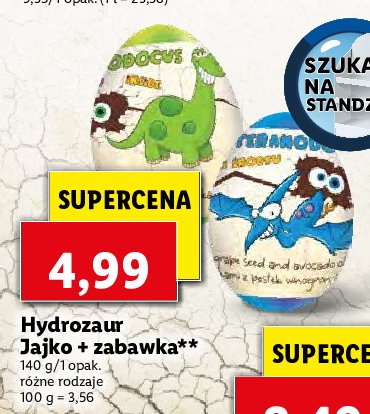 Jajko + zabawka hydrozaur promocja