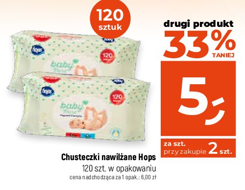 Chusteczki nawilżane HOPS BABY PURE promocja