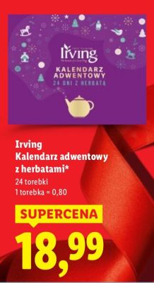 Kalendarz adwentowy z herbatami Irving promocja w Lidl