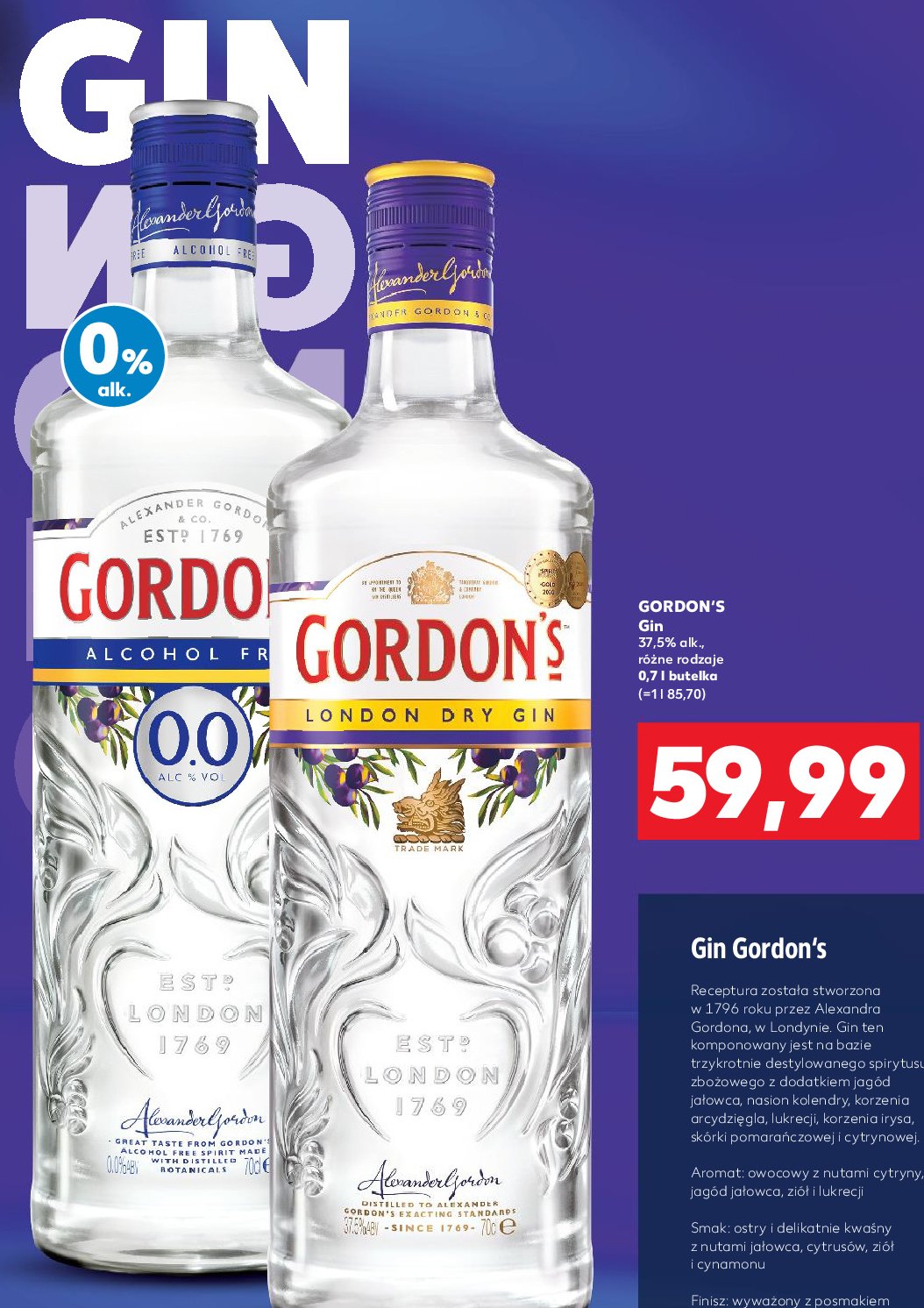 Gin Gordon's london dry gin promocja w Kaufland