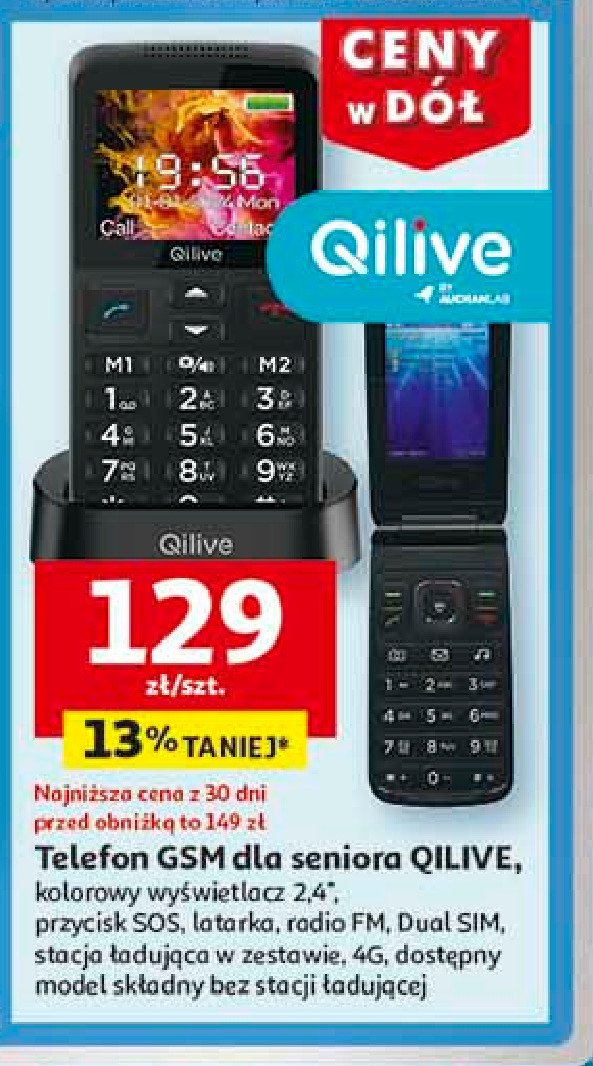 Telefon dla seniora z klapką 2.4" Qilive promocja w Auchan