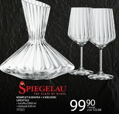 Komplet karafka + 2 kieliszki Spiegelau Lifestyle promocja w Selgros