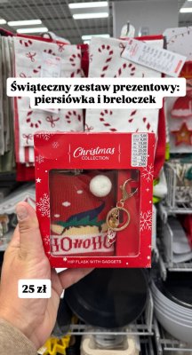 Świąteczny zestaw prezentowy piersiówka i breloczek  promocja w Pepco