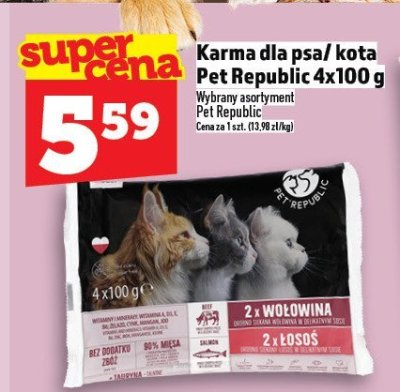 Karma dla psa/ kota Pet Republic 4x100 g promocja w TOPAZ