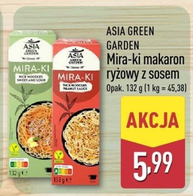 Makaron ryżowy z sosem Mira-ki ASIA GREEN GARDEN promocja w Aldi