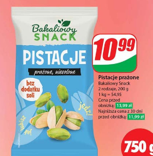 Pistacje prażone niesolone Bakaliowy snack promocja