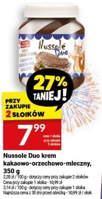 Nussole Duo krem kakaowo-orzechowo-mleczny, 350 g promocja w Twój Market