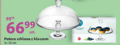 Patera szklana z kloszem śr 32 cm promocja