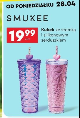 Kubek ze słomką i silikonowym serduszkiem Smukee promocja