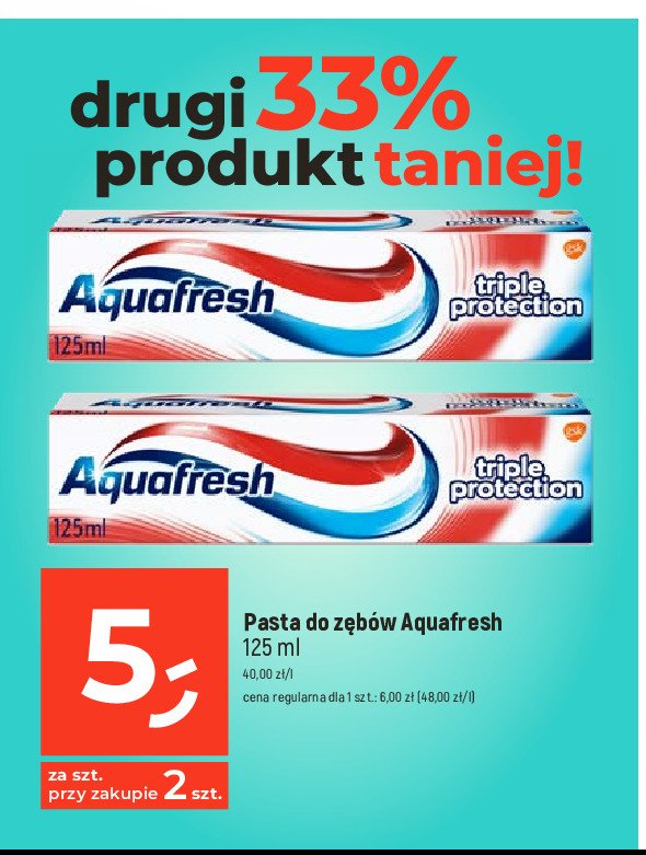 Pasta do zębow Aquafresh triple protection promocja