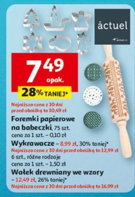 Foremki papierowe na babeczki 75 szt. promocja w Auchan
