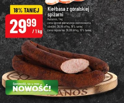 Kiełbasa z góralskiej spiżarni Kabanos promocja w POLOmarket