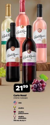 Wino Carlo Rossi, różne rodzaje promocja w Netto