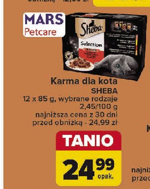 Karma dla kota z wołowiną Sheba selection in sauce promocja