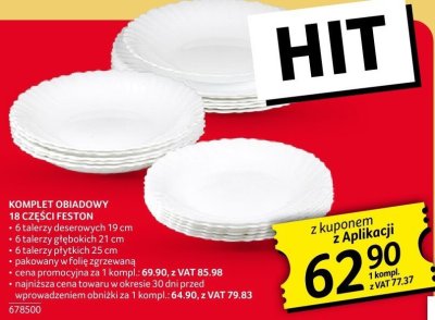 Komplet obiadowy 18 części Feston Selgros promocja w Selgros