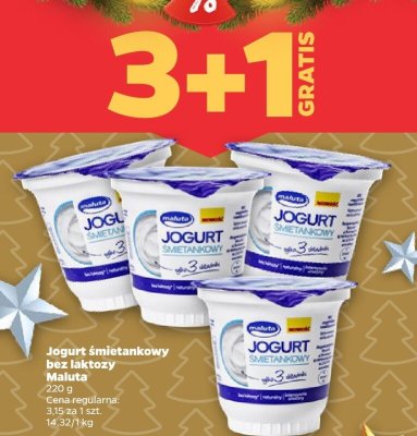 Jogurt śmietankowy bez laktozy 3+1 GRATIS Maluta promocja w Netto