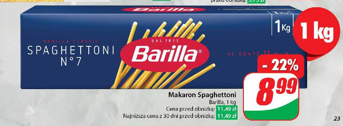 Spaghettoni no 7 Barilla promocja