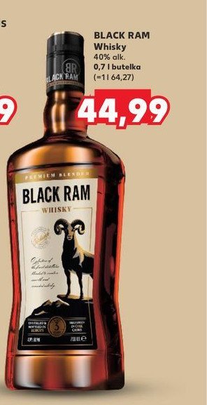 Whisky BLACK RAM PREMIUM BLENDED promocja w Kaufland