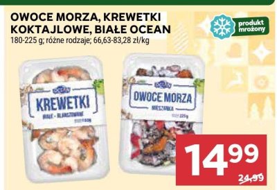 Owoce morza, krewetki, kolekcja białe ocean promocja w Stokrotka