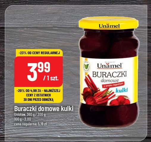 Buraczki domowe kulki UNAMEL promocja