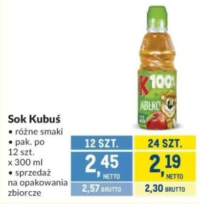 Sok Kubuś promocja w Makro