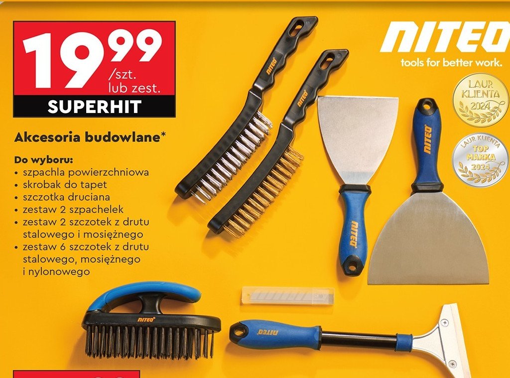 Szczotka druciana Niteo tools promocja w Biedronka