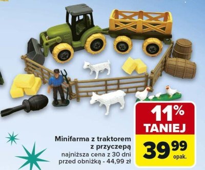 Minifarma z traktorem z przyczepą promocja w Carrefour