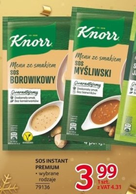 Sos instant premium Knorr wybrane rodzaje promocja w Selgros