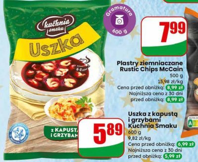Plastry ziemniaczane Rustic Chips McCain promocja w Dino