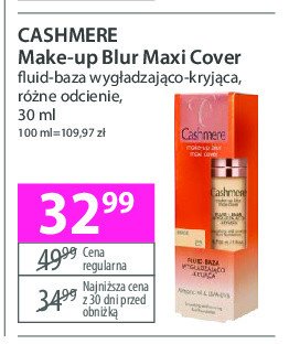 Fluid-baza wygładzająco-kryjąca 00 light ivory Cashmere make-up blur maxi cover promocja