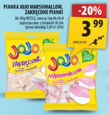 Pianka Jojo Marshmallow, zakręcone pianki promocja w Arhelan