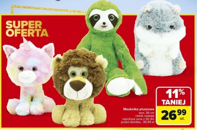 Maskotka pluszowa różne rodzaje wys. 35 cm promocja w Carrefour