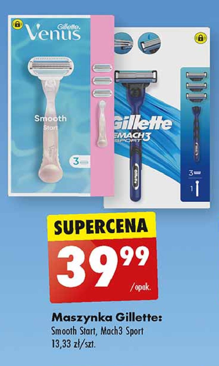 Maszynka do golenia start + 3 wkłady Gillette venus smooth promocja w Biedronka