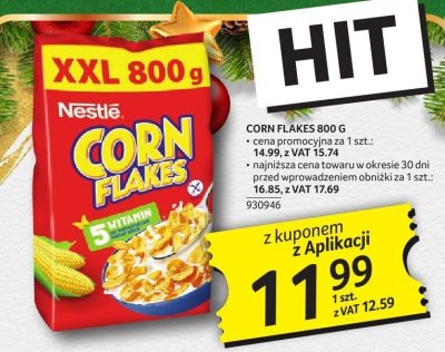 Płatki kukurydziane Corn Flakes Nestle XXL 800g promocja w Selgros
