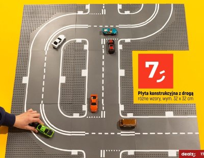 Płyta konstrukcyjna z drogą różne wzory, wym. 32 x 32 cm promocja w Dealz