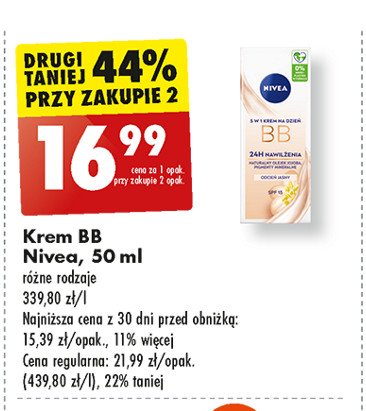 Krem nawilżający 5w1 upiększający cera jasna Nivea bb cream promocja