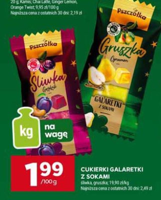 Cukierki galaretki z sokami śliwka, gruszka promocja w Stokrotka